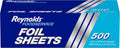 Foodservice Pre-Cut Aluminum Foil Sheets, 500ct