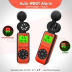 Heat Stress Meter Anemometer, Wet Bulb Globe Thermometer Wind Speed Meter