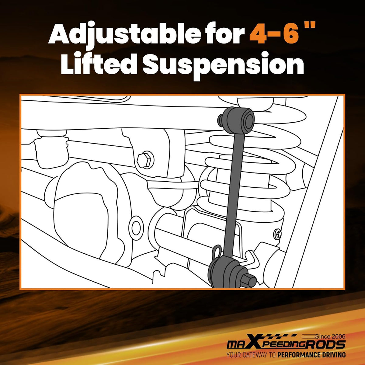 maXpeedingrods 4-6" Sway Bar End Link for 99-16 Chevy Silverado/Sierra 1500