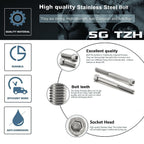 1/2-13 x 1-1/2" Socket Head Cap Screws Bolts, 10Pcs 304 Stainless Steel 18-8, Allen Socket Hex Drive, Full Thread, Bright Finish by SG TZH(with Hex Spanner)
