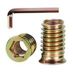 60 PCS M5-0.8 x 15mm Threaded Inserts for Wood Professional Threaded Insert Nuts for Furniture & Wooden Products, Hex Spanner Included
