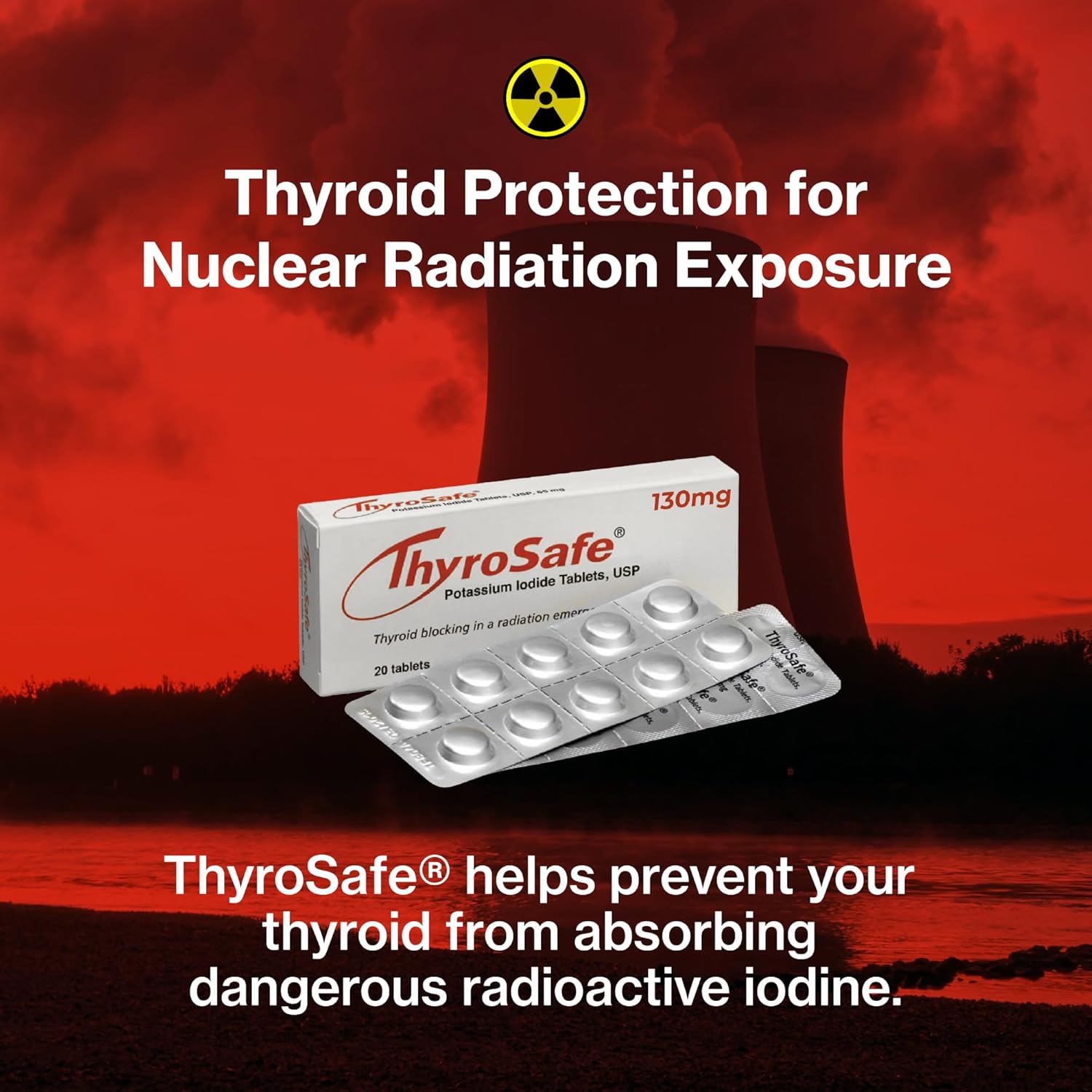 Potassium Iodide 130mg Tablets (KI Pills) - Iodine for Radiation Emergency Protection | Nuclear Fallout Survival Gear