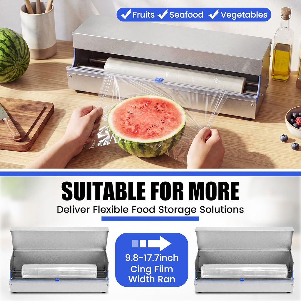 18 Inch Stainless Steel Plastic Wrap Dispenser with Slide Cutter