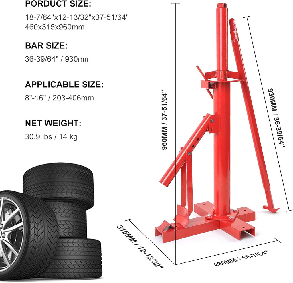Manual Tire Changer, Portable Hand Bead Breaker Mounting Tool for 8" to 16" Tires, Compatible for Car Truck Trailer
