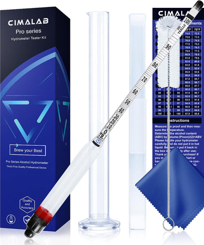 Hydrometer Alcohol Meter Kit, Hydrometer Alcohol 0-200 Proof & Tralle with Hydrometer Test Jar, Alcohol Proof Tester