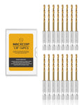 MACXCOIP 16Pcs 1/8" Hex Shank Titanium Twist Drill Bit Set