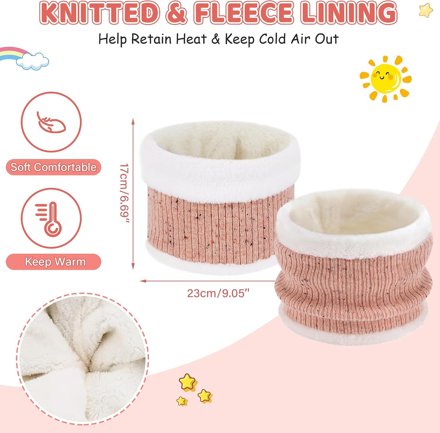 Kid Toddler Winter Beanie Hat Gloves Scarf for 0-4Y Girls | Pompoms Knit Thermal Warm Mittens for 0-6 6-12 12-18