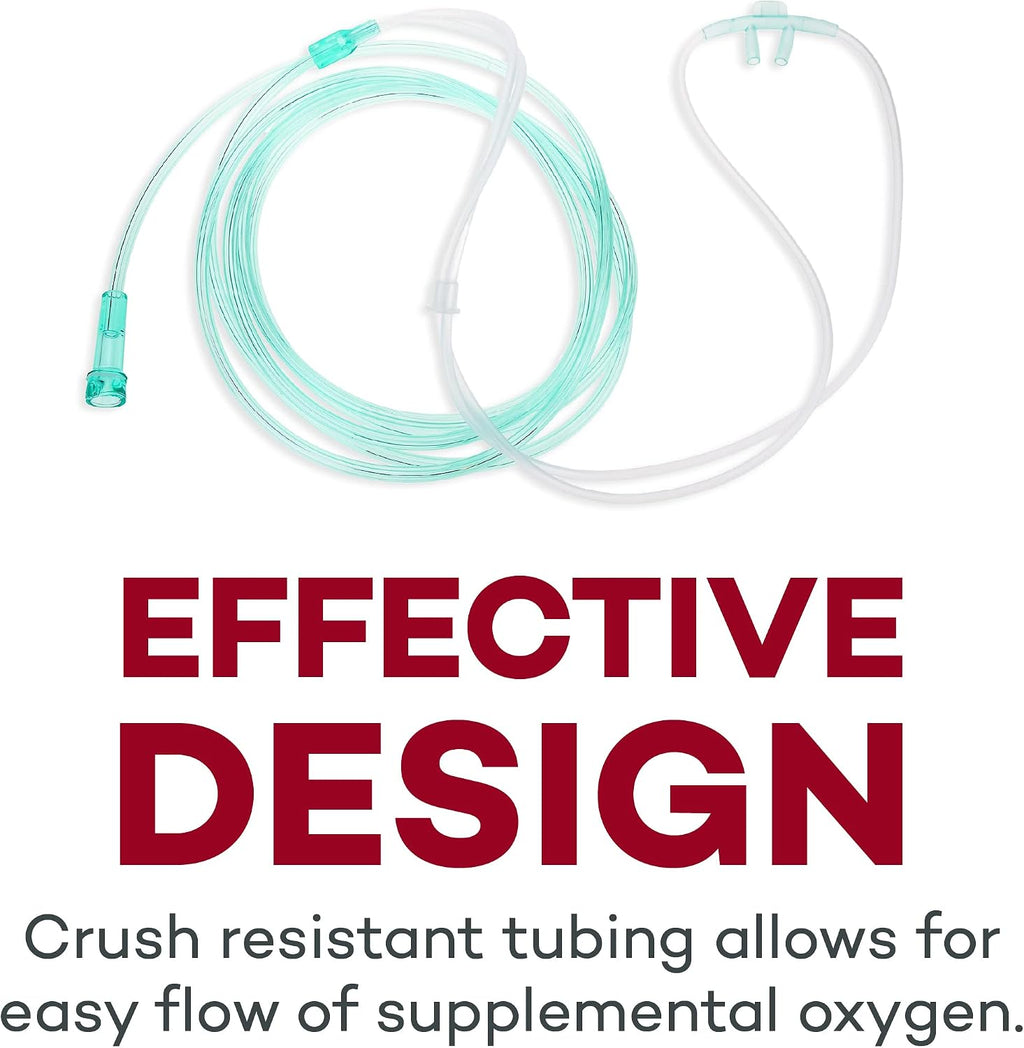 Adult Nasal Cannula - 7 ft Soft, Kink Resistant - 5 Pack
