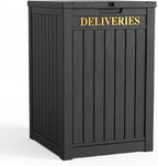 Package Delivery Box, Waterproof Outdoor Container Lockable, Black | 55 Gallon with Lockable Secure,Outdoor Package
