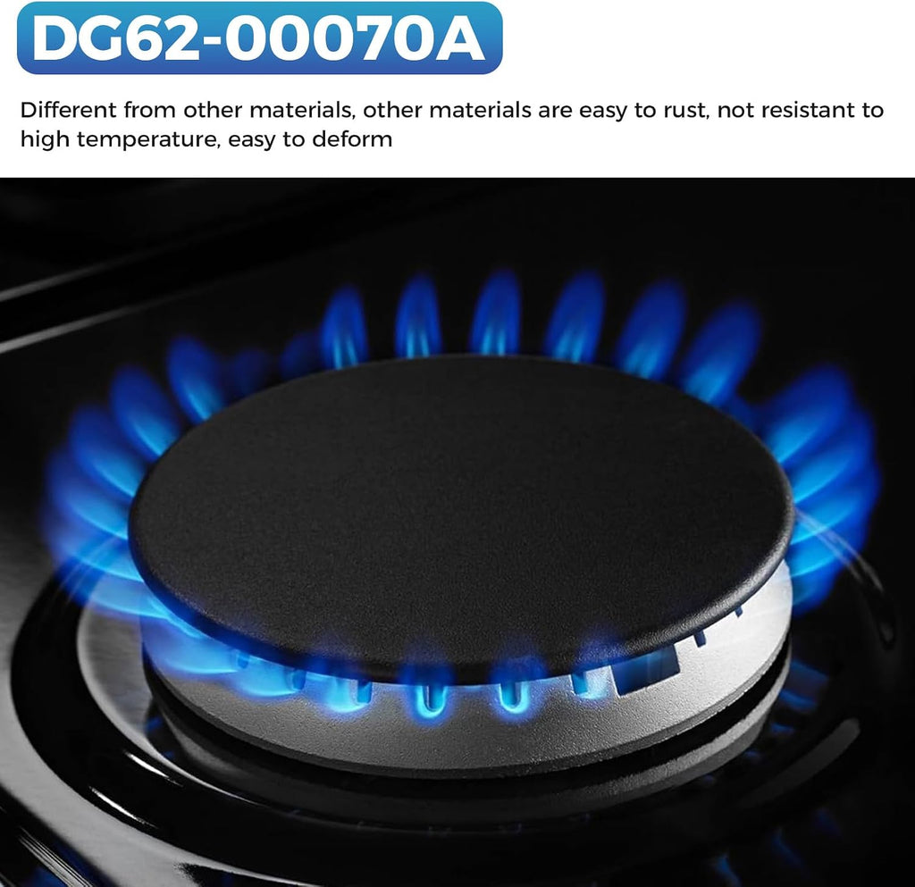 DG62-00070A Burner Cap for Samsung 2.6 in Medium Range Surface Burner Cap Flat NX58H5600SS/AA NX60T8311SS/AA NX60A6511SS/AA, Head Burner Flame Cover Cooker Hat