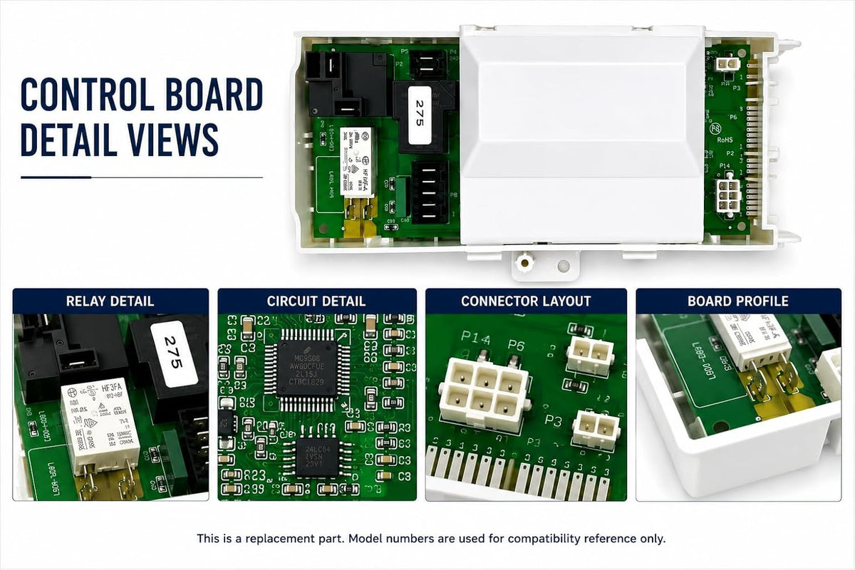 Dryer Control Board W10111620 Compatible with Select Dryer Models 7MMGDB850WL0 7MMGDB850WL1 MEDB800VB0 MEDB800VQ0 MEDB800VU0