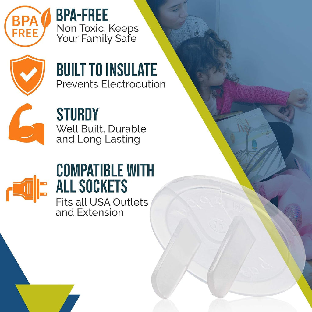 Clear Outlet Covers (50 Pack) Value Pack – Baby Safety Outlet Plug Covers – Durable & Steady – Child Proof Your