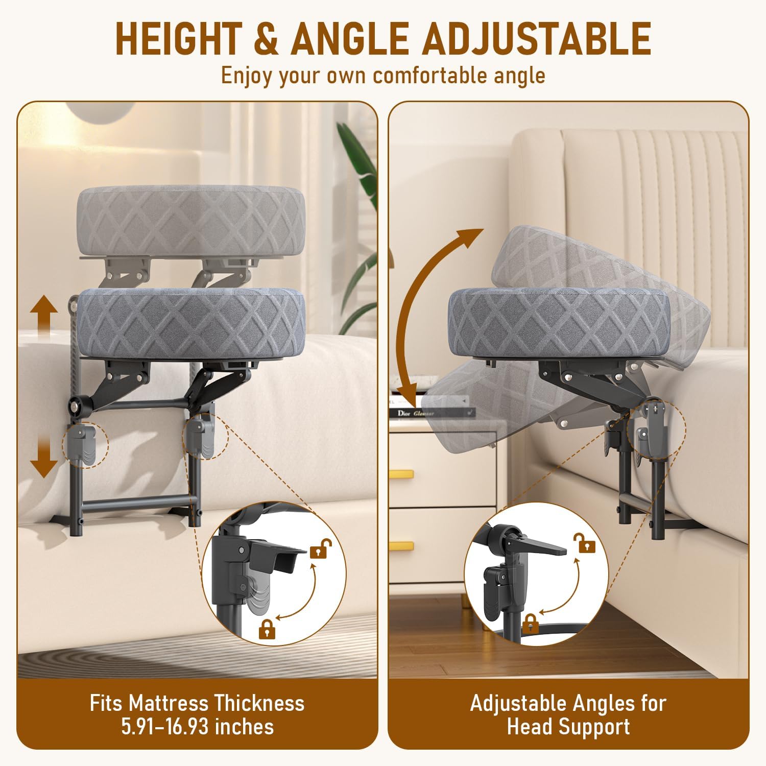 Massage Headrest for Bed, Adjustable Massage Face Cradle at Home, Portable Massage Table Kit for Sleeping Mattress