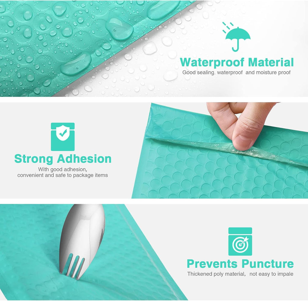 Bubble Mailers 6x10 Inch 100 Pack Teal Padded Envelopes