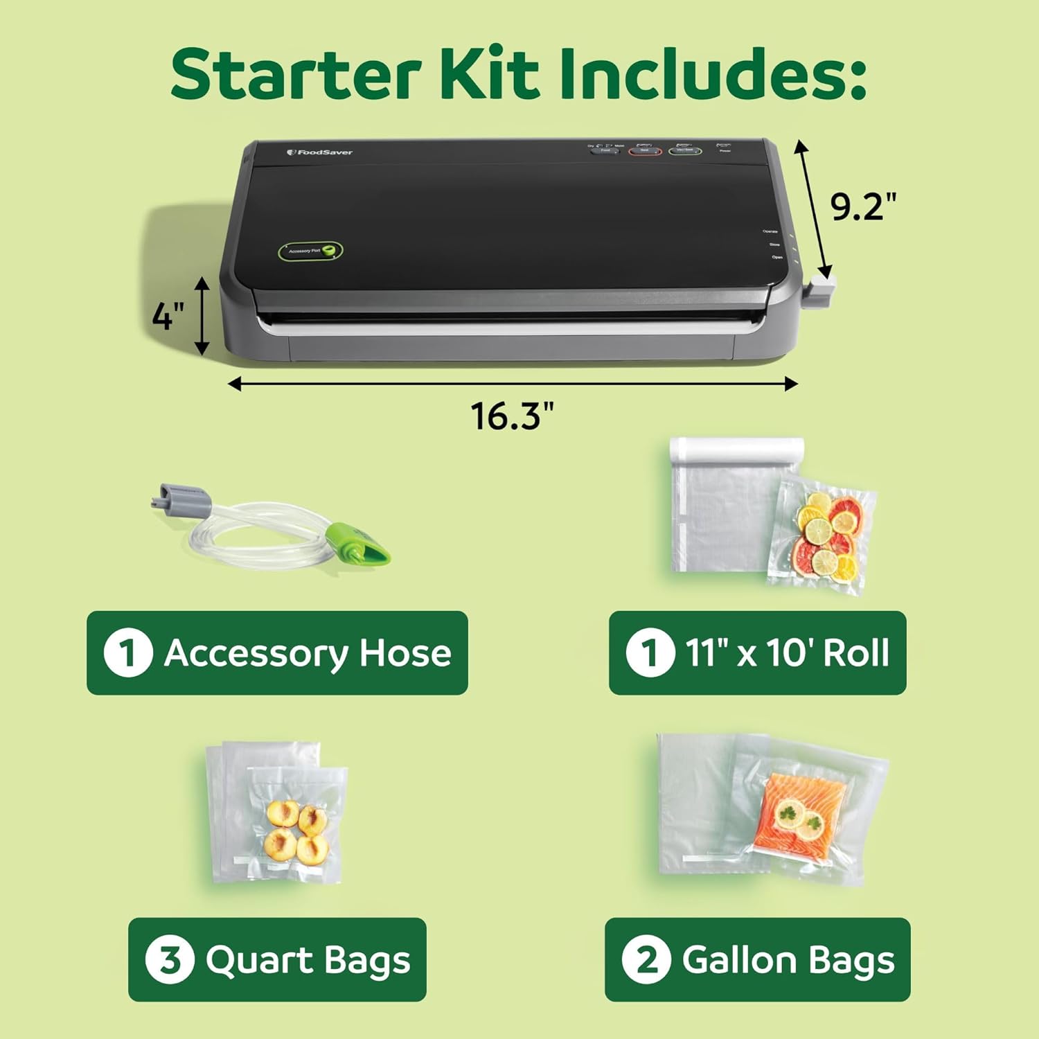Vacuum Sealer Machine, Automatic Bag Detection, Sous Vide Friendly, with sealer bags, roll, handheld vacuum sealer