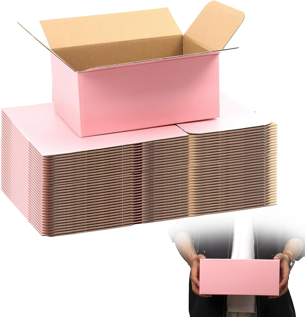 9x6x4 Pink Shipping Boxes, 30 Pack Mailing Boxes for Small Business, Corrugated Cardboard Boxes for Shipping, Packaging