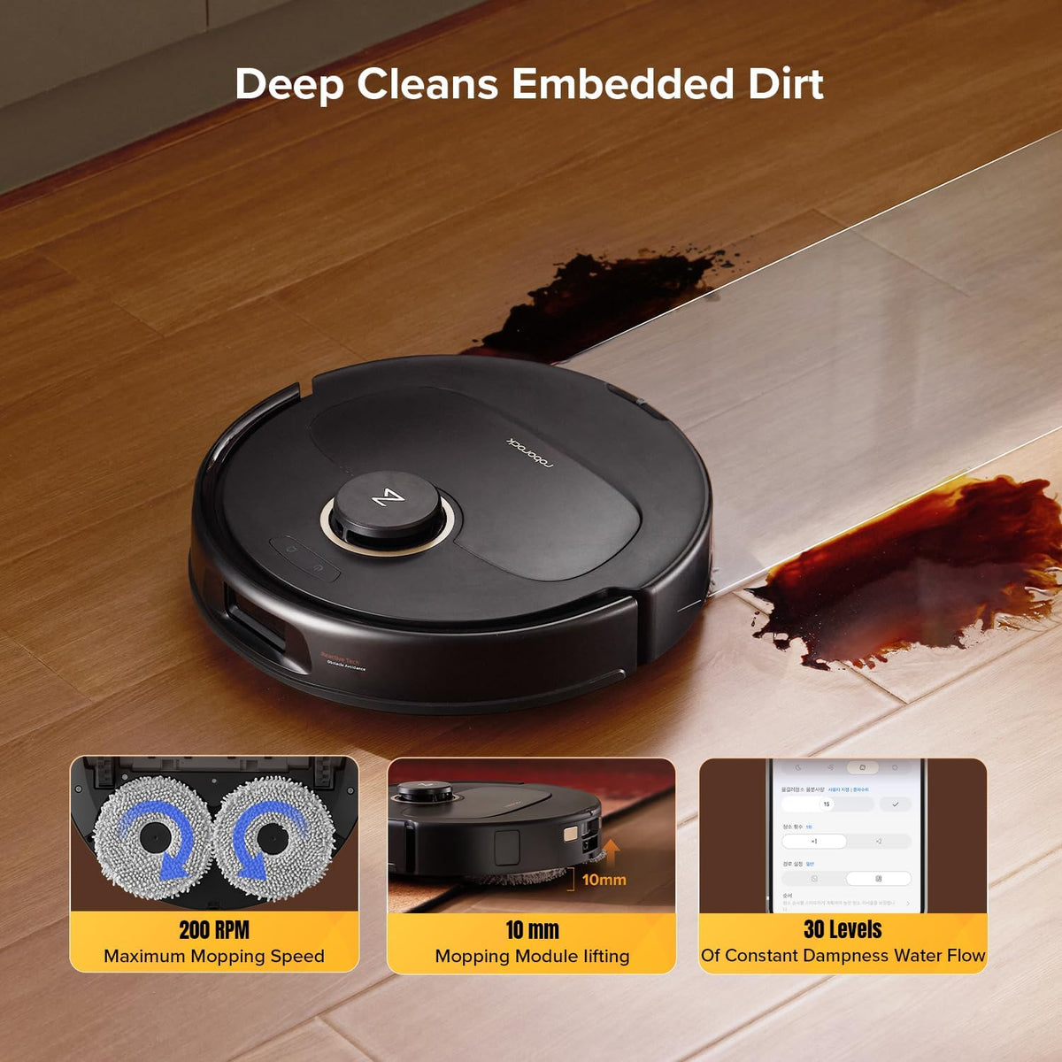 Qrevo S5V Robot Vacuum and Mop, FlexiArm Edge Mopping | 12,000Pa, Dual Zero-Tangle System, Smart Obstacle Avoidance
