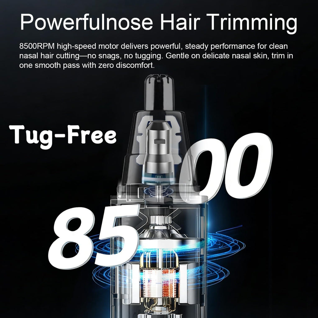 Nose Hair Trimmer for Men and Women: 4-in-1 Rechargeable Grooming Kit for Nose, Ear, Eyebrow & Beard, LED Display