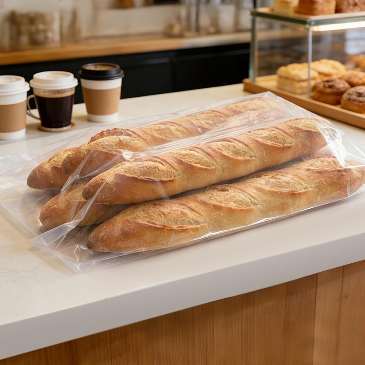 Clear Plastic Flat Open Poly Bags for Packaging, 18x24 In, 50Pcs
