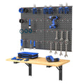 Wall Mount Folding Workbench with Pegboard Kit, Size: 31.5x15.75 in