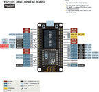 NodeMCU ESP8266 Development Board with 0.96 Inch OLED Display, CH340 Driver, ESP-12E WiFi Wireless Module, and Micro USB Works Great for Arduino IDE/Micropython Programming (Pin Header Soldered)