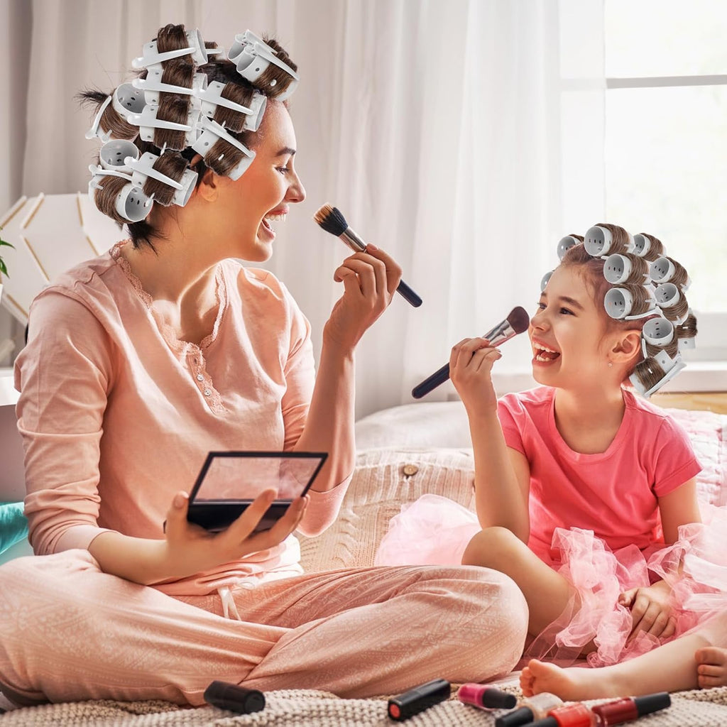 141 Pcs Plastic Hair Rollers Set with Clips and Pins,Grey | No Heat Curlers for Sleeping, Bulk Styling Set Includes