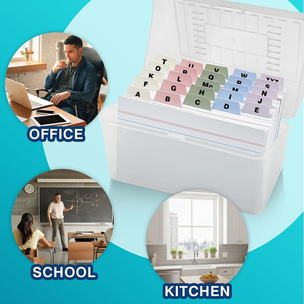 3"x5" Plastic Index Card Dividers, Pastel Colors, 25 Pack | Heavyweight, A-Z, Made of Polypropylene, Alphabetical