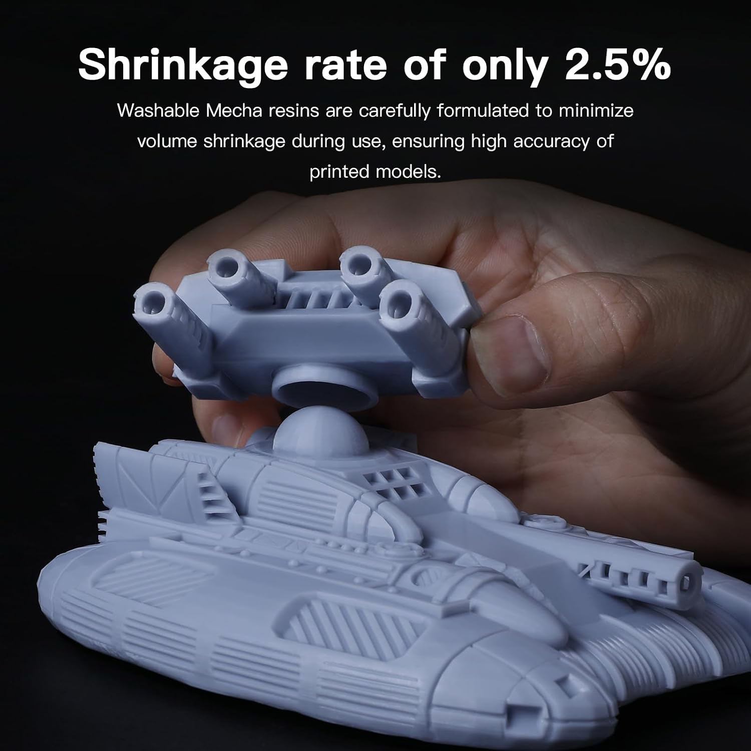 Water Washable Mecha ABS-Like 3D Printer Resin, 405nm High Precision LCD UV-Curing 3D Printing Resin, Low Odor