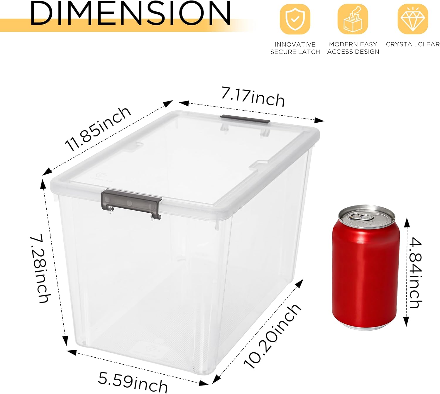 7.8 QT 6 Pack Small Storage Bins Plastic Storage Container Stackable Box with Lids for Organizing, Clear White