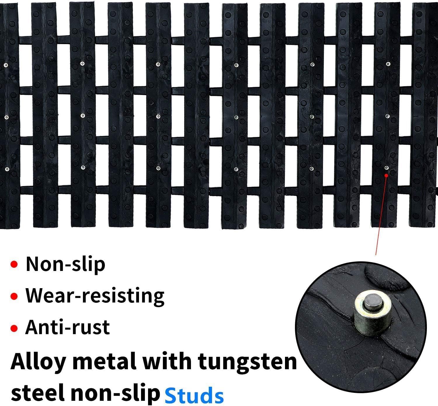 Emergency Devices 2 pcs Tire Traction Mats 47.2" (L) x 10.8" (W), Portable for Snow, Ice, Mud, and Sand to Car
