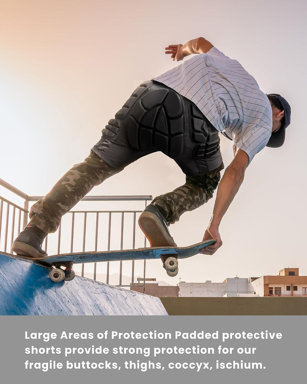 Snowboard Butt Pad - 3D Protection Impact Shorts With Thick EVA Pads for Snowboarding, Skating and Skiing - Tailbone
