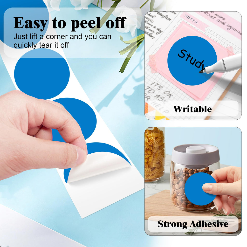 2 Inch Round Adhesive Color-Code Dot Stickers,4Rolls/2000 per Rolls dots Label Dispenser Box, Circle Stickers Label