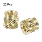 uxcell Knurled Insert Nuts, 25pcs M6 x 9.5mm L x 9.5mm OD 3D Printing Brass Nuts Female Threaded Inserts Brass Heat Set Insert Embedment Nuts
