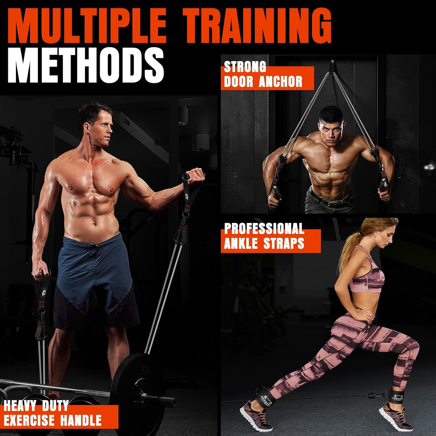 Heavy Resistance Bands for Working Out, 300LBS Exercise Bands with Handles | Workout Bands for Men, Weight Fitness