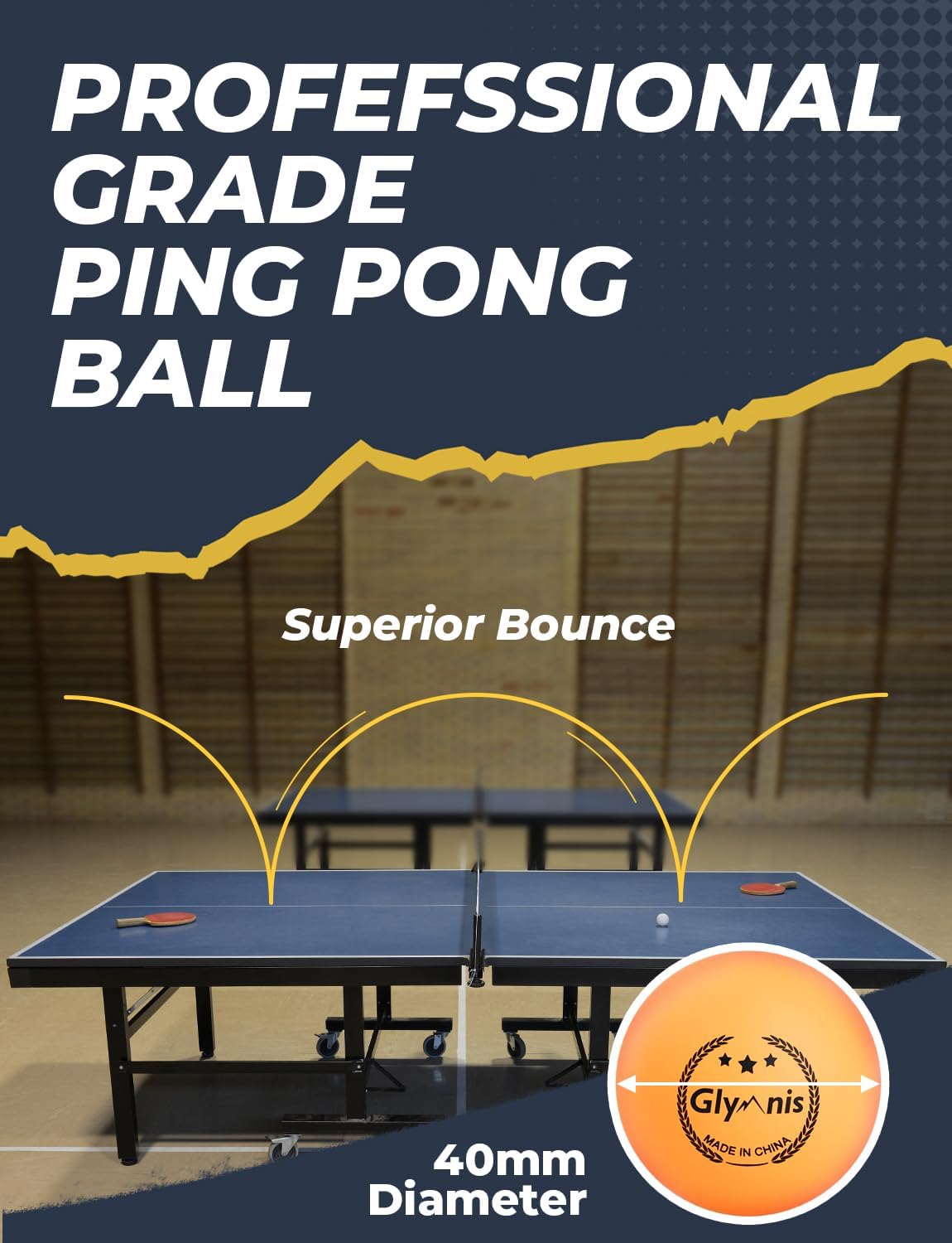 Ping Pong Paddles Set of 4/2, 7-Ply Table Tennis Rackets and Balls | 7-Ply Wood, 3-Star Ball, Flared Handle, Storage