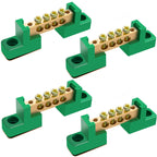 Grounding Bus Bar, 4 Pack 4-Position Brass Ground Bar