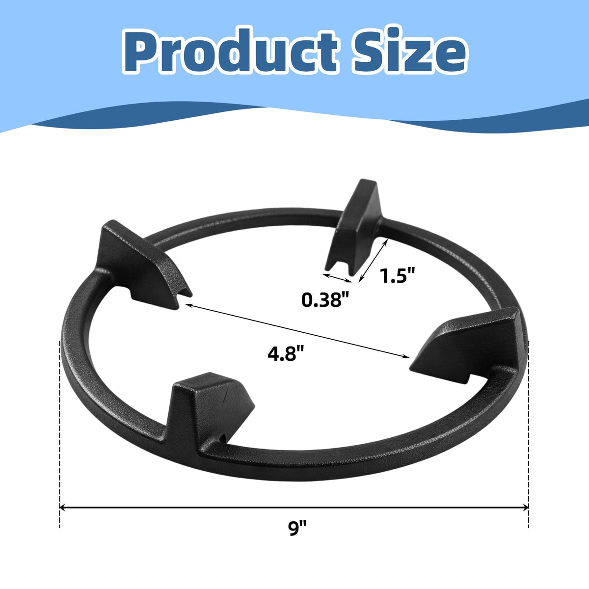 9 Inch Cast Iron for Gas Stove, Burner Grate Replacement Stand