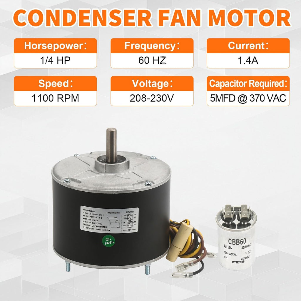 HC39GE226A Condenser Fan Motor Fit for GE Carrier Bryant Payne