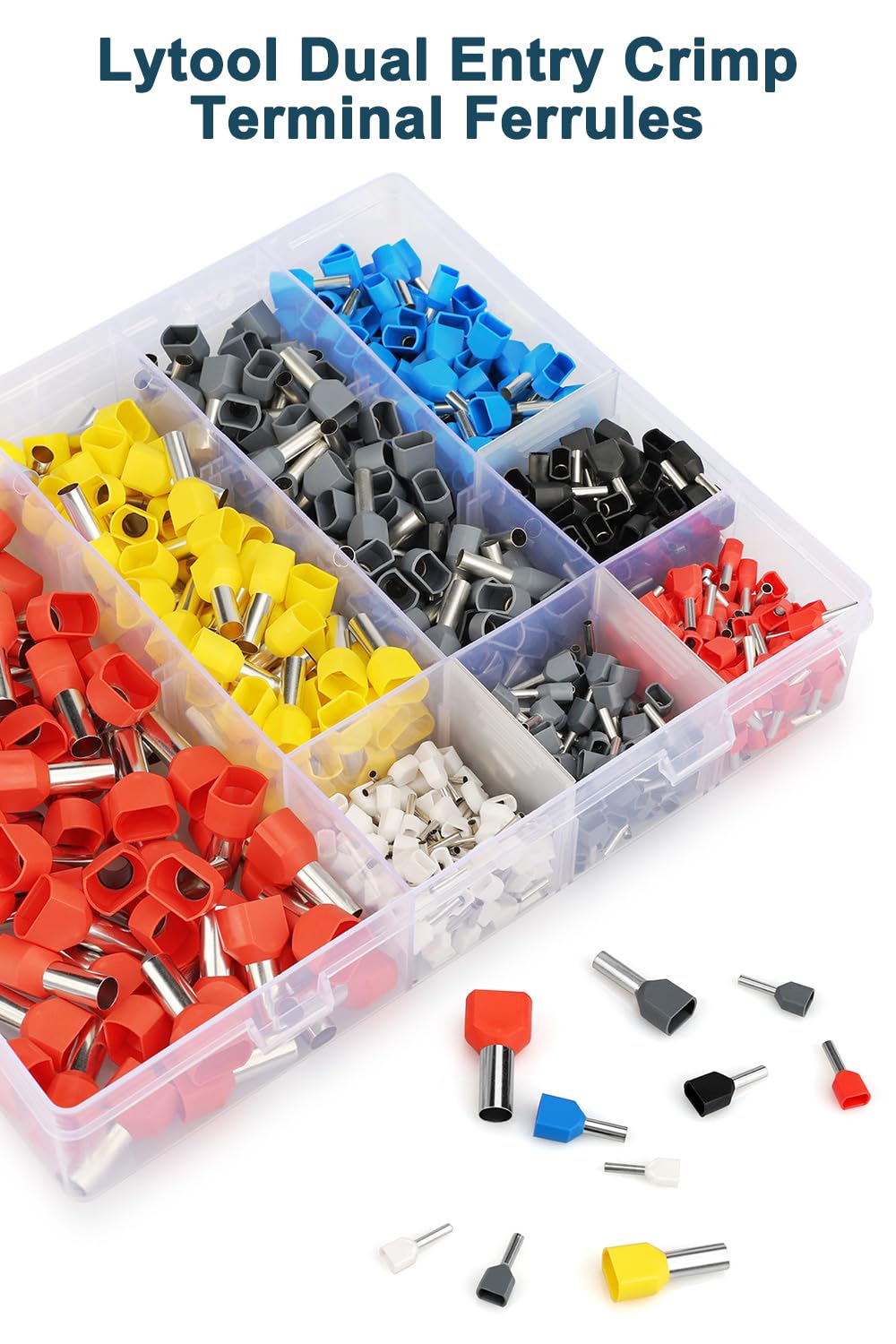 Lytool Wire Ferrules Kit 750PCS Double Twin Bootlace Terminals 8-22 AWG