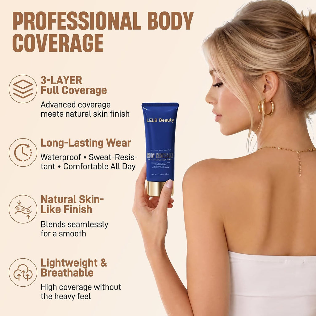 Tattoo Cover Up Makeup Waterproof Full Coverage Body Concealer Fair 3.5oz