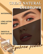 Eyebrow Powder Makeup Kit,Long Lasting Waterproof Eye Brow Powder for Women