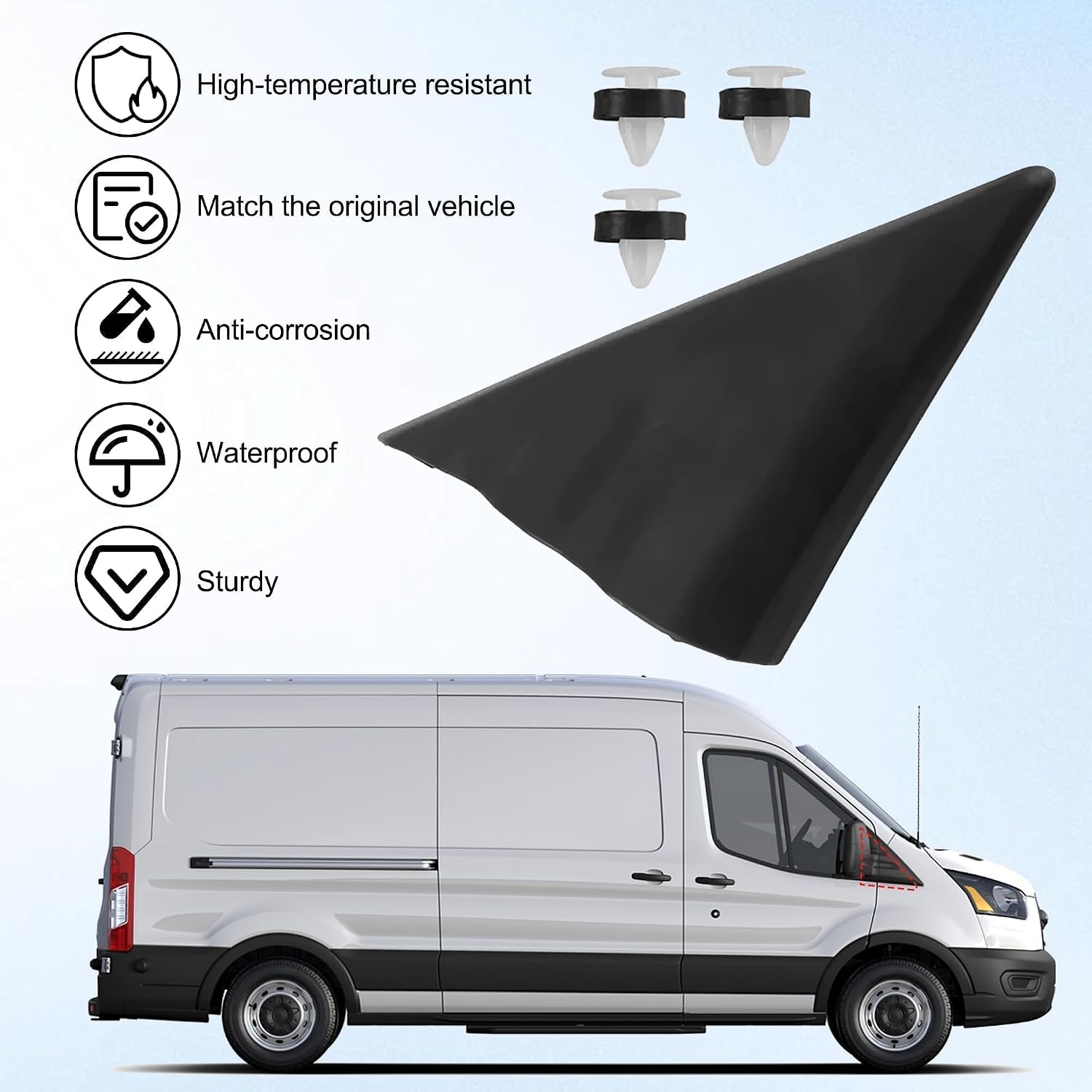 Right Side Exterior Fender Upper Molding Mirror Trim Fits For Ford Transit-150 Transit-250 Transit-350 Transit-350HD