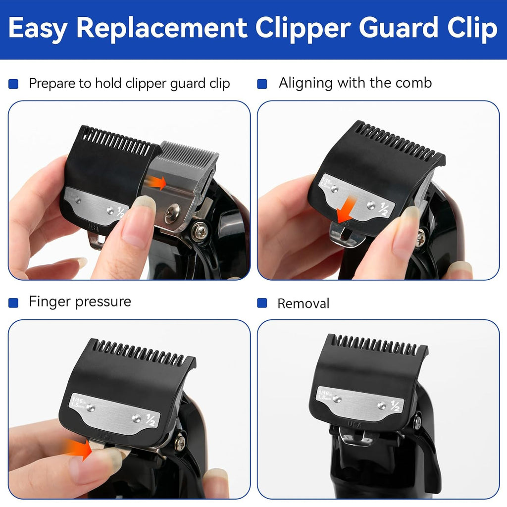Replacement for 1/2 Wahl Clipper Guards Set, 1/16"1.5mm Metal Hair Clipper Guards Set for Professional Stylists and