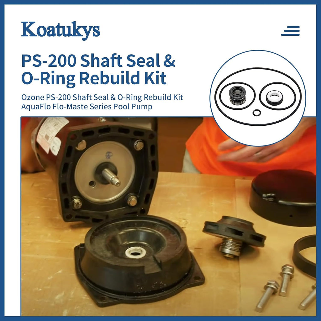 PS-200 5/8" Shaft Seal and O-Ring Rebuild Kit for Aqua-Flo XP2