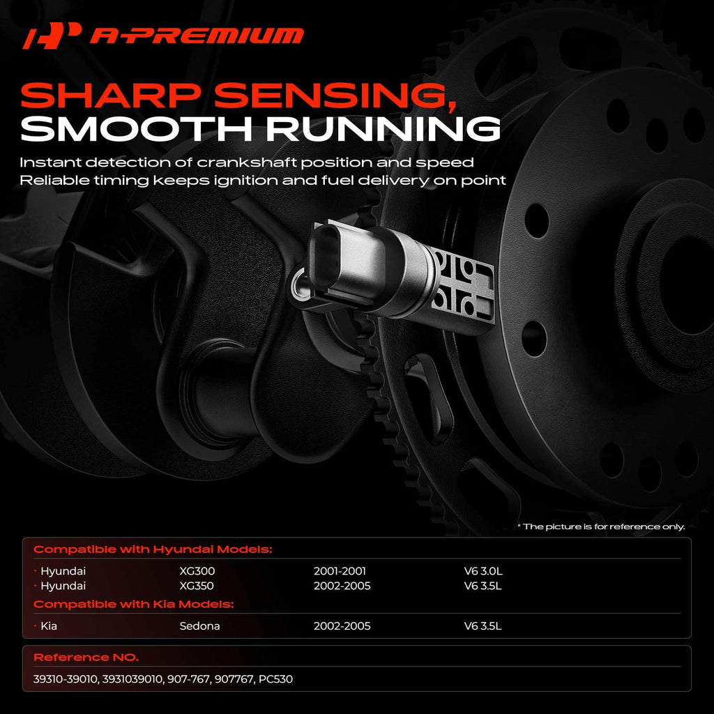 A-Premium Engine Crankshaft Position Sensor Compatible with Hyundai, Kia