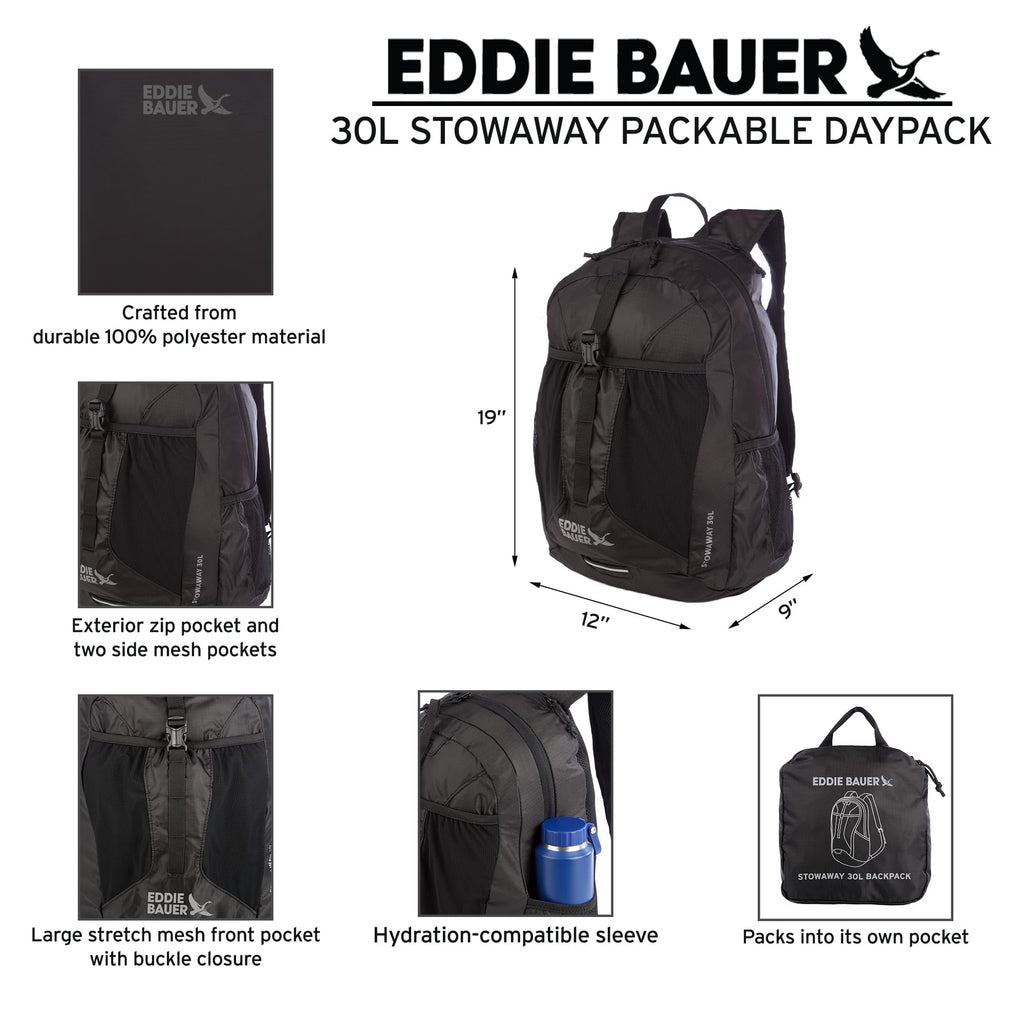 Stowaway Packable Backpack - Dark Smoke, 30L