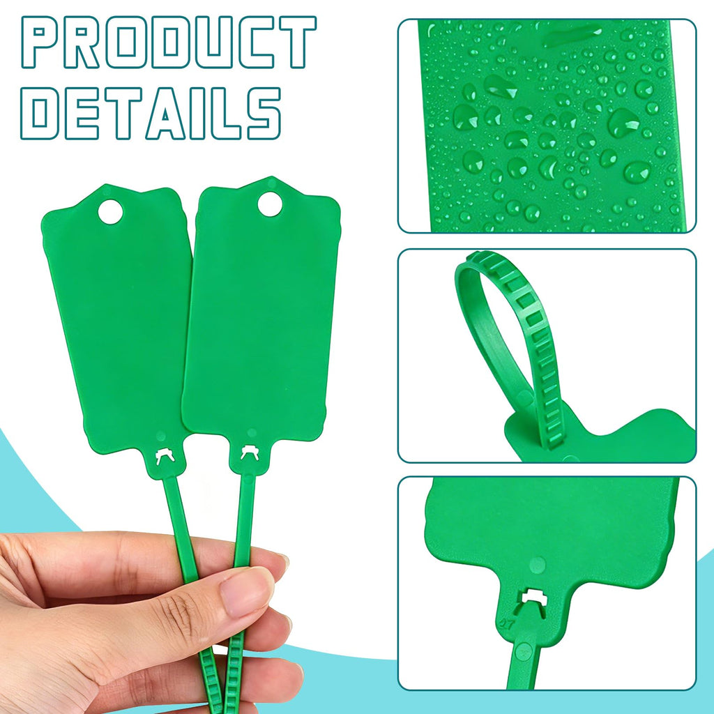 100 Pcs 1.46“ x 2.48” Plastic Shipping Tags, Green