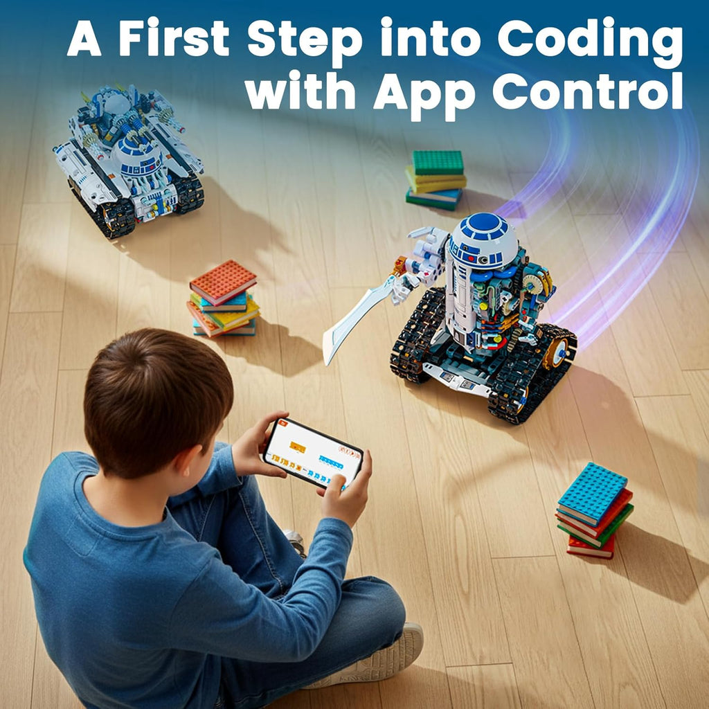 3-in-1 STEM Robot Building Kit, APP & Remote Control Robotics Kit | Build & Rebuild 3 Models with One Kit, Control