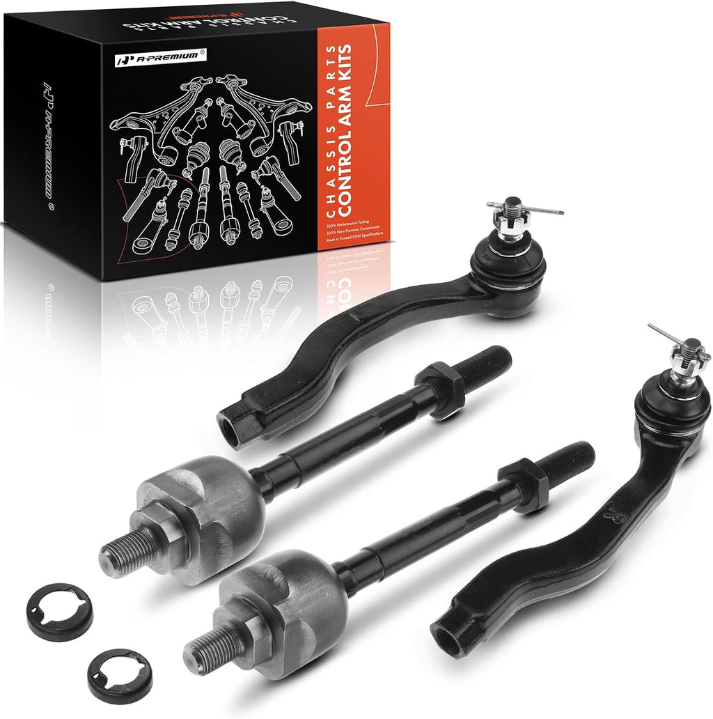 A-Premium Front Inner & Outer Tie Rod End Kit Fix Uneven Tire Wear
