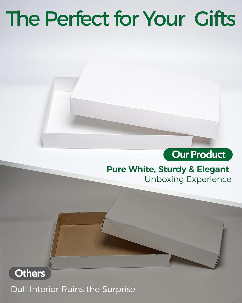 12 Pack Extra Large White Gift Boxes with Lids for Presents